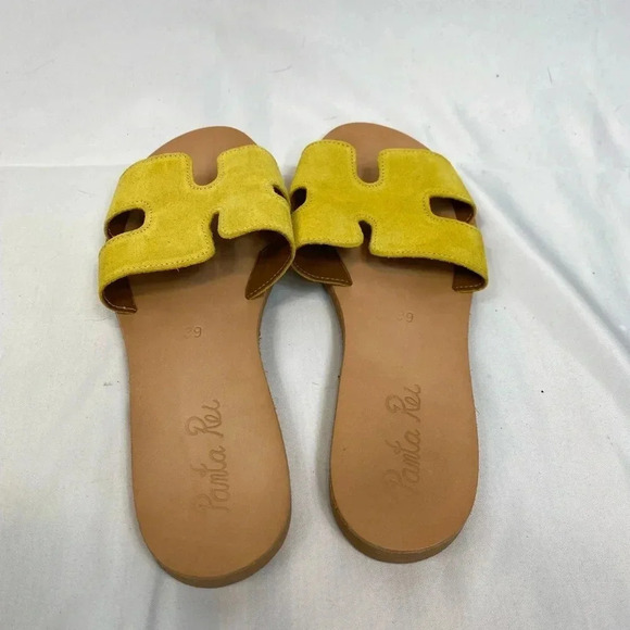 Yellow Suede-Like Sandals - Picture 3 of 4